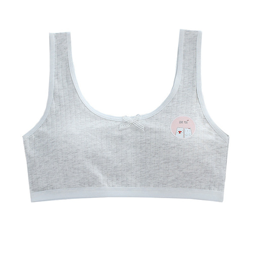 Girls' bra development period small vest printed junior high school students with inserts children's tube top 9 students 12-14 years old underwear