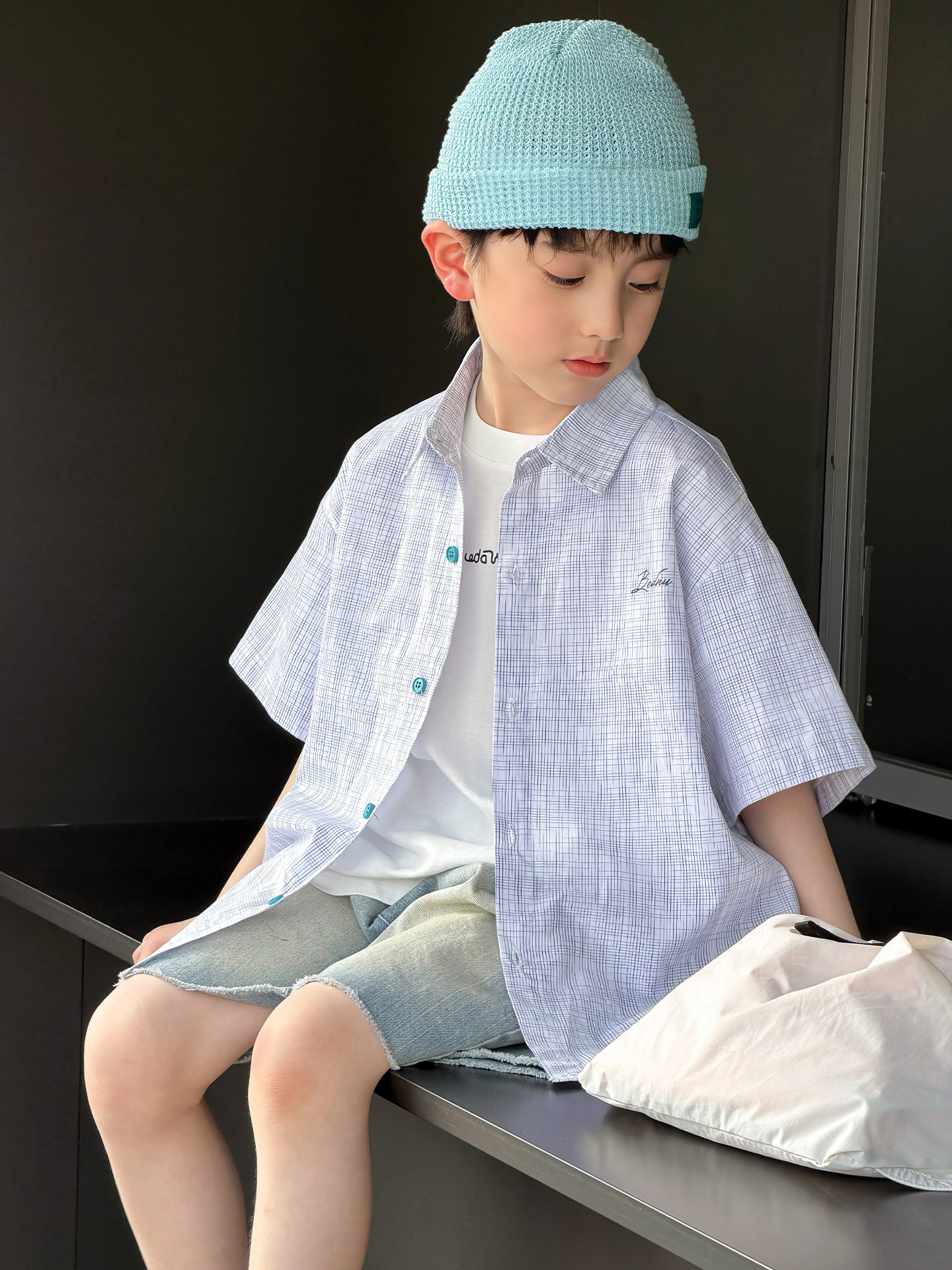 Camisas de mangas cortas para niños 2026 ropa infantil de verano nuevo estilo coreano de moda infantil camisa transpirable delgada de verano