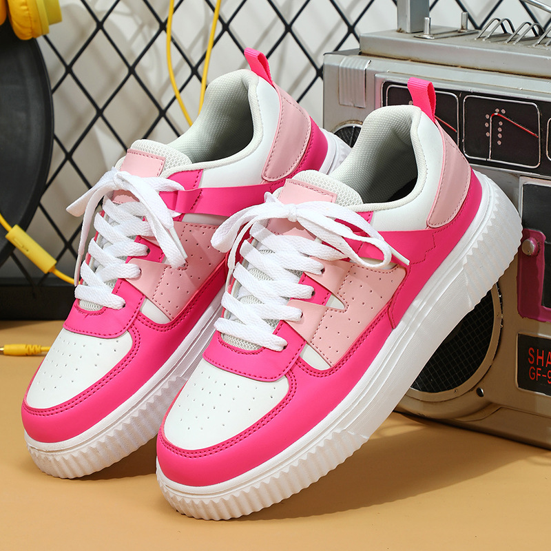 Zapatillas de deporte de pareja de moda de suela gruesa de estilo coreano zapatos deportivos casuales cómodos transpirables zapatos planos al aire libre de moda de todo fósforo