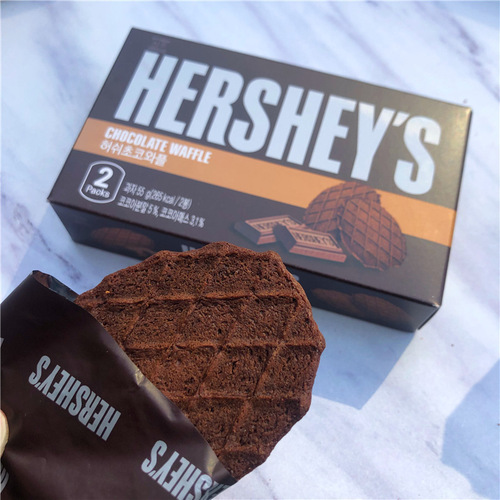 Korean imported snack HERSHEY'S rich chocolate waffle cookies thick chocolate brittle cookies