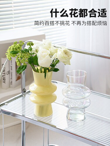 Small vase ins style high-looking retro glass vase wholesale ornaments dry flower vase hydroponic high-end