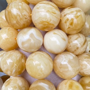 Original ore page Russian beeswax white flower wax bracelet 23-26mm waxy rich amber bead bracelet