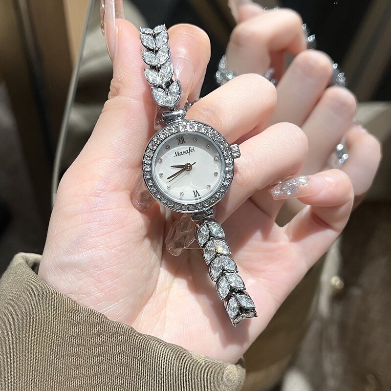 Marshafen Mermaid Quartz Watch Light Luxury Niche Women's Watch with Diamond Small Disc High Sense Women's Quartz Watch Batch