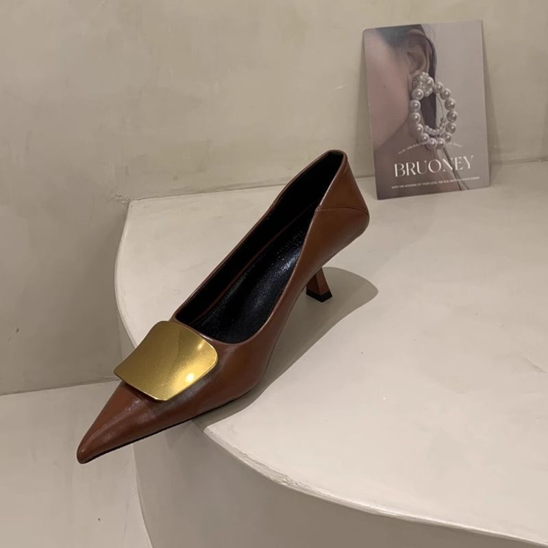 Pointed-Toe High Heels for Petite Women, Versatile Stiletto Heels, New Spring and Autumn Style Shallow Mouth Single Shoes, Lady European Style, Height-Enhancing 2025 Pointed-Toe High Heels for Petite Women, Versatile Stiletto Heels, New Spring and Autumn Style Shallow Mouth Single Shoes, Lady European Style, Height-Enhancing 2025