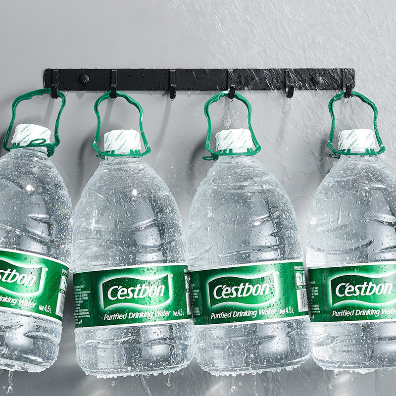 Espacio de aluminio negro gancho abrigo y sombrero toalla armario sala de montaje Oficina cocina-libre de ponche pared colgante hogar