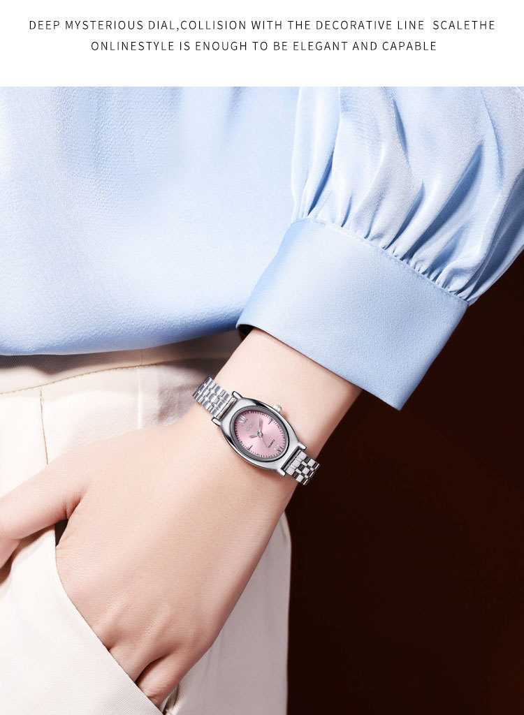 Orologio da donna Goldie con cinturino in acciaio dall'aspetto elevato, orologio leggero ovale di nicchia di lusso impermeabile, nuovo orologio al quarzo di seconda mano da donna_voghion.com