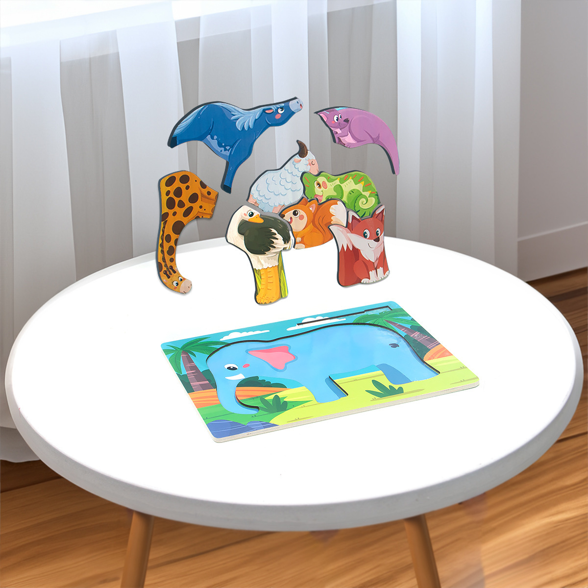 Rompecabezas tridimensional, tablero de dibujo, tablero de dibujo, dos en uno, bloques de construcción de partículas grandes, animales de dinosaurio, rompecabezas 3D, juguetes de madera