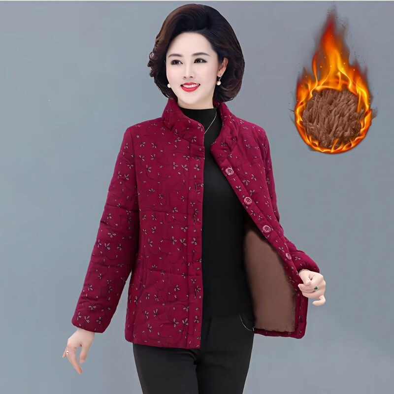 Grandma-style winter clothing, including padded and thickened cotton jackets, plus-size and oversized cotton coats with prints, designed for middle-aged and elderly women Grandma-style winter clothing, including padded and thickened cotton jackets, plus-size and oversized cotton coats with prints, designed for middle-aged and elderly women
