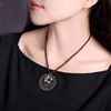 Wooden metal retro sweater, long pendant, necklace, suitable for import, cotton and linen