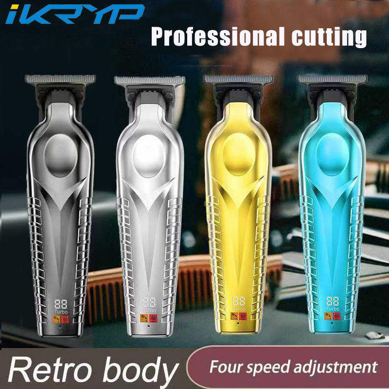 跨境新品专业理发器液晶数显充电电推剪雕刻美发理发剪油头电推子