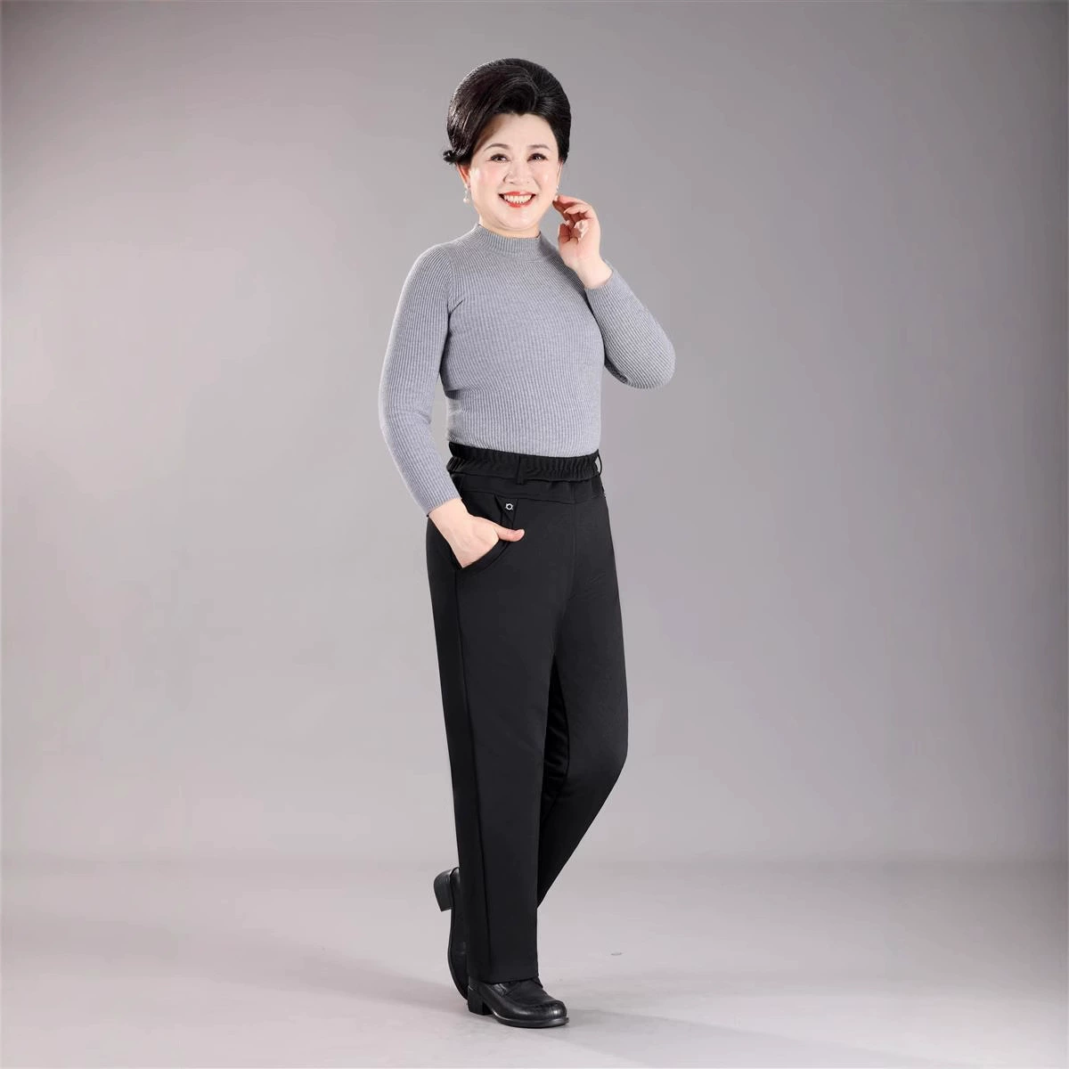 Брюки для среднего и пожилого возраста, съемные пуховые брюки, новые женские брюки большого размера с высокой талией