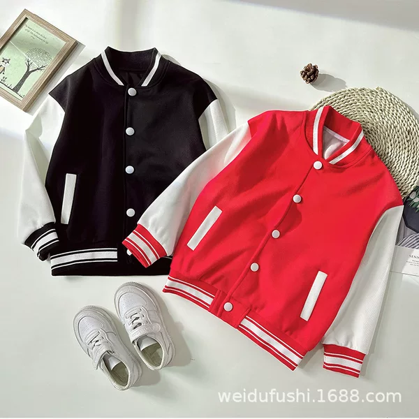 Boys and Girls Baseball Jackets, Baby Autumn and Winter Fashionable Solid Color Jackets, 2026 New Casual Outerwear, Wholesale in Stock
