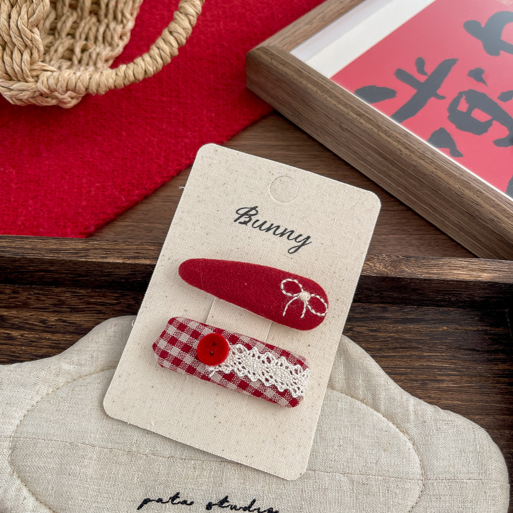 韓国系女子アカデミー風布芸蝶結び星のヘアピン