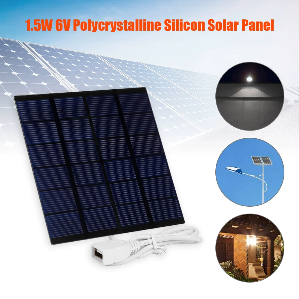 Солнечная зарядка на батарее, зарядное устройство, 5W, 6V, 110×110 мм