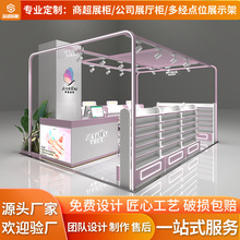 万达商场多经点位美甲展示柜带灯烤漆样品展示架店铺组合展柜设计