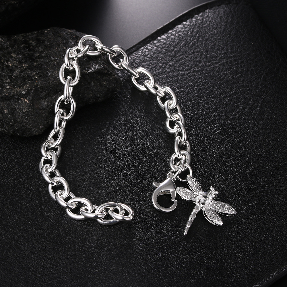 Vintage European Style Silver Plated Zirconia Bangle Bracelet_voghion.com