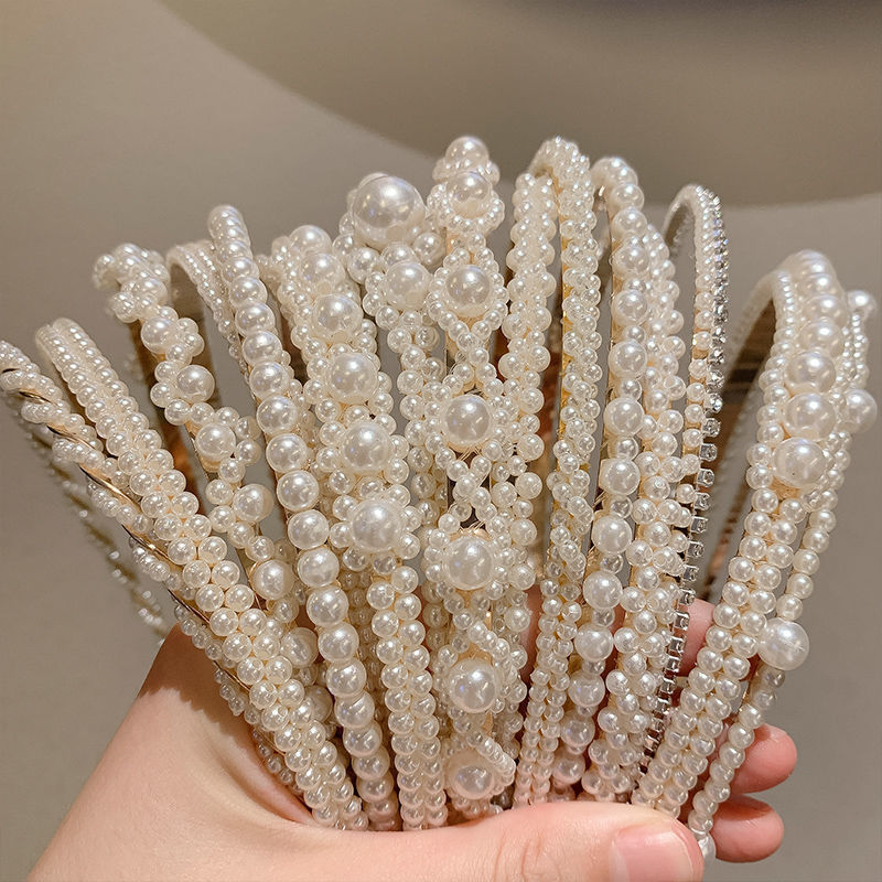 Pearl Headband 2025 New Face Wash Headband Women's Hairpin Non-Slip Hair Pressure Headband Headwear High-End and Fashionable Pearl Headband 2025 New Face Wash Headband Women's Hairpin Non-Slip Hair Pressure Headband Headwear High-End and Fashionable