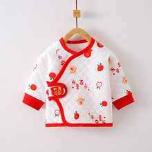 新生婴儿儿衣服上衣无骨秋冬季新生儿夹棉半背和尚服冬季宝宝棉衣