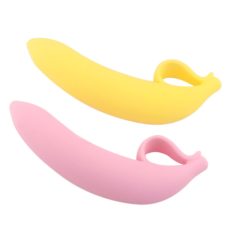 Banana-Shaped Silicone Dildo, Easy-Insert Anal Toy, Yellow Handheld Design — detail image 3