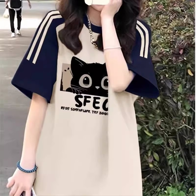 2025夏季套装女学生美式女学院风爆款短袖T恤+休闲工装裤两件套|undefined