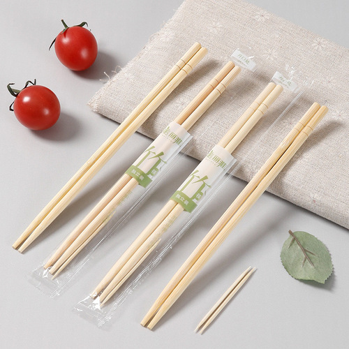 Meiya disposable round-headed bamboo chopsticks individually packaged for commercial household restaurant takeaway convenient chopsticks department store wholesale