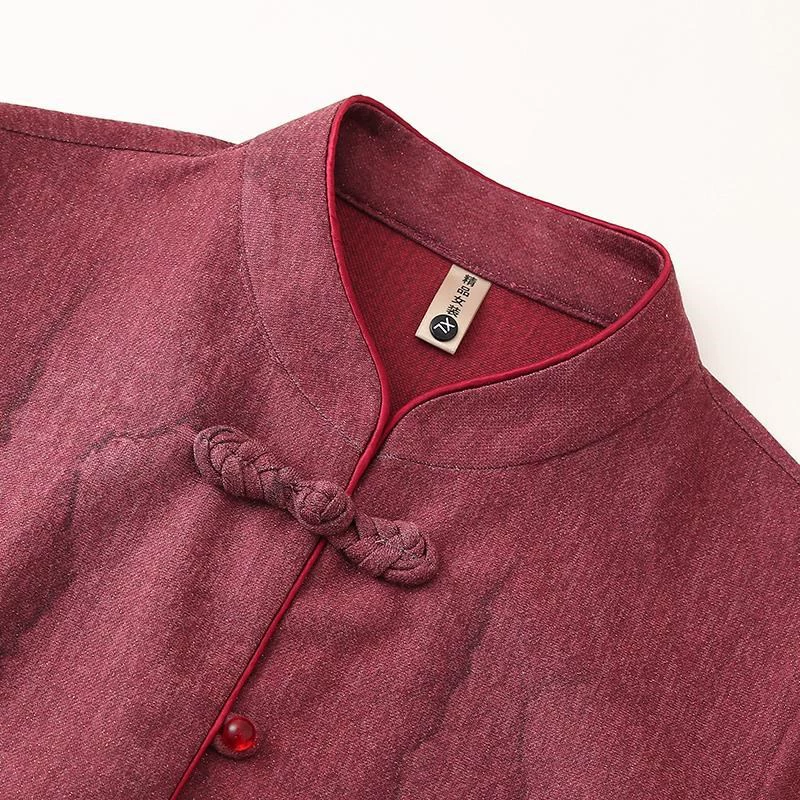 Spring shirt, thin summer clothing, Chinese style, for middle age