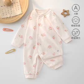 颗粒熊婴儿连体衣秋季新生儿衣服睡衣长袖哈衣婴幼儿男女宝宝衣服