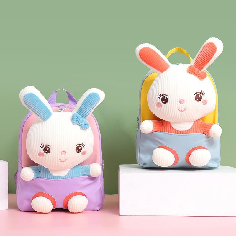 2021 nueva dibujos animados de felpa de los niños pequeña mochila de jardín de infantes bebé mochila ligera niños y niñas mochila de viaje