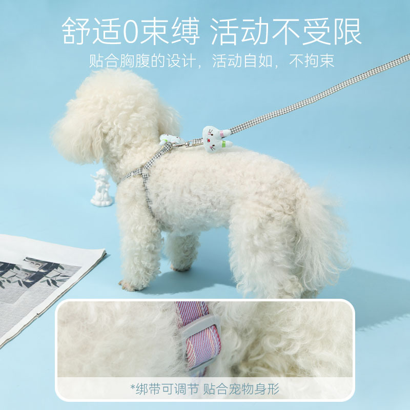 Nueva correa de perro de dibujos animados conejo forma mediano y pequeño perro caminando cuerda correa de nylon transfronteriza al por mayor