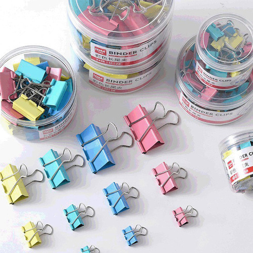 Colored long tail ticket office supplies metal binding file clip color dovetail clip ticket holder