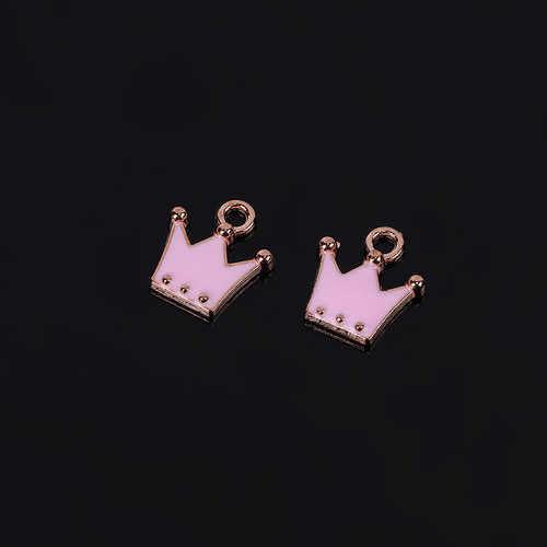 European and American simple dripping oil small crown dripping oil DIY pendant earrings brooch pendant accessories manufacturer direct sales jewelry