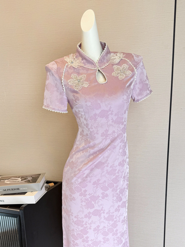 New Chinese Style Cheongsam Celebrity Style Dress for Women 2025 New Summer Stunning Beautiful Long Dress