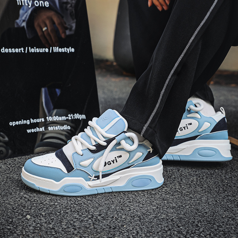 2024 efterår nye par far sko herre lave top tykke såler højdeøgende casual sko niche sneakers herre ét stykke levering_voghion.com