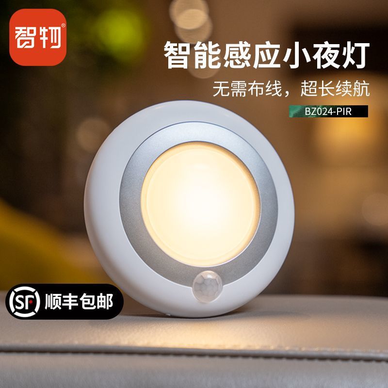 智物ZHIWU人体感应灯小夜灯夜灯走廊床头壁灯卧室灵活可贴
