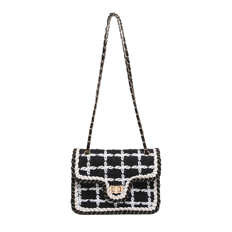 Nueva sensación de alta calidad bolsos de dama de tela de cuadros coreanos bolsos de hombro de moda retro bolsos de cadena