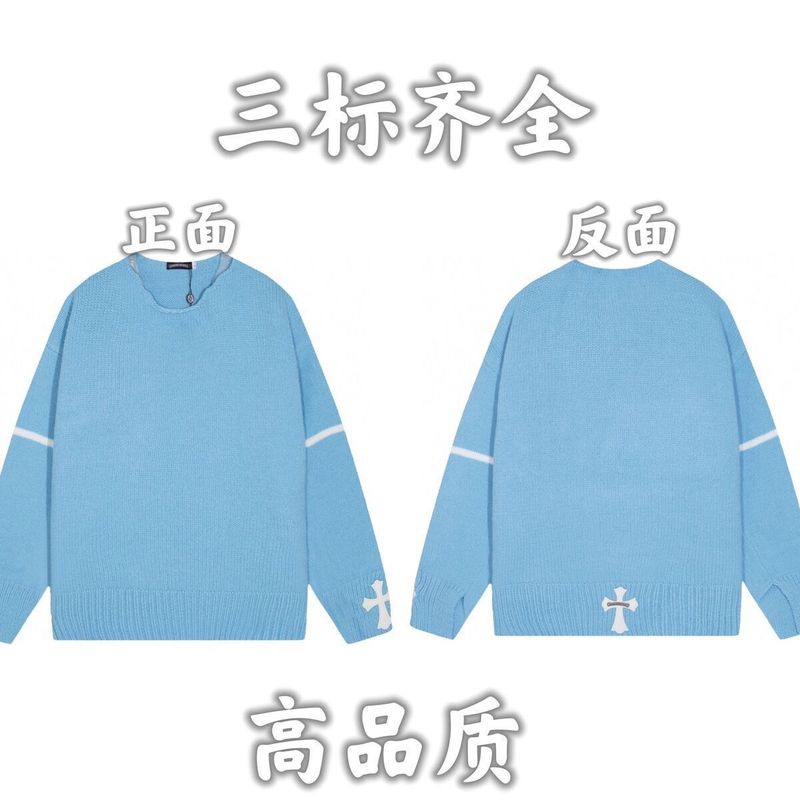24秋冬新款潮牌字母满身logo圆领针织毛衣男女款宽松休闲上衣|undefined