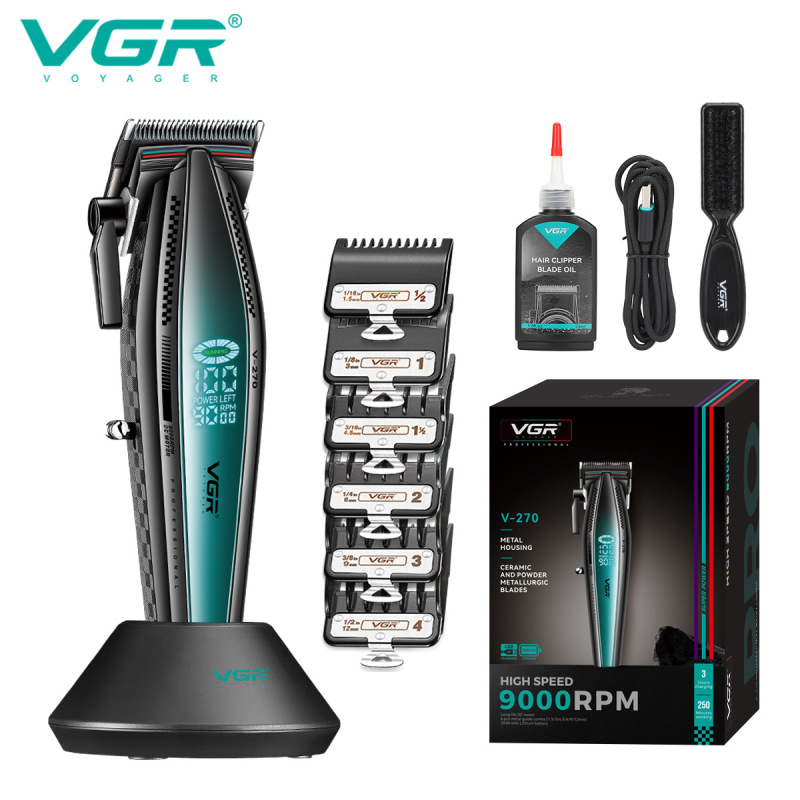 VGR270クロスボーダー新型ヘアサロン専用理髪器高回転率ベース付き電動式オイルヘッドグラデーション電気バリカン|undefined