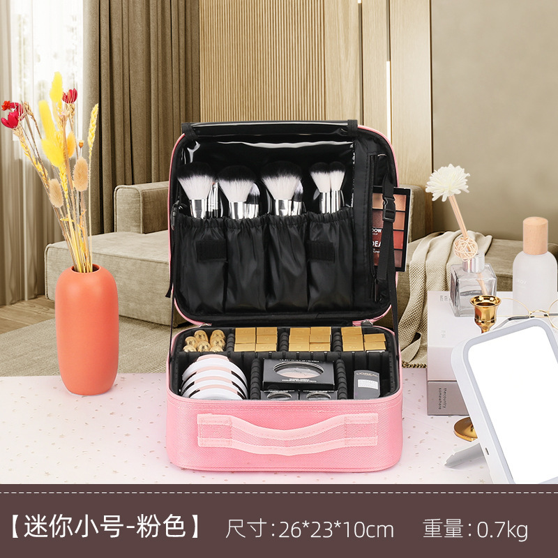 大容量化粧バッグ多層刺繍ネイルアートと化粧師化粧品収納バッグ携帯ツールバッグ|undefined