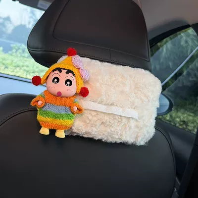 Crayon Shin-Chan Car Tissue Box, Car tissue box/set - white-plush-headrest-tissue-boxsnow-boots-rainbow-shin-chan