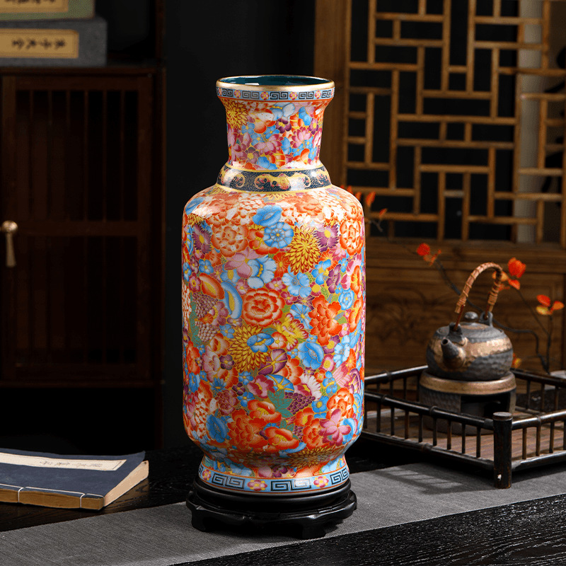 Jingdezhen Ceramic Vase with Landscape Painting, Ceramic Decorative Ornament, Vase for Flower Arrangement, High-End Feel, Suitable for Hydroponics, Ceramic Vase