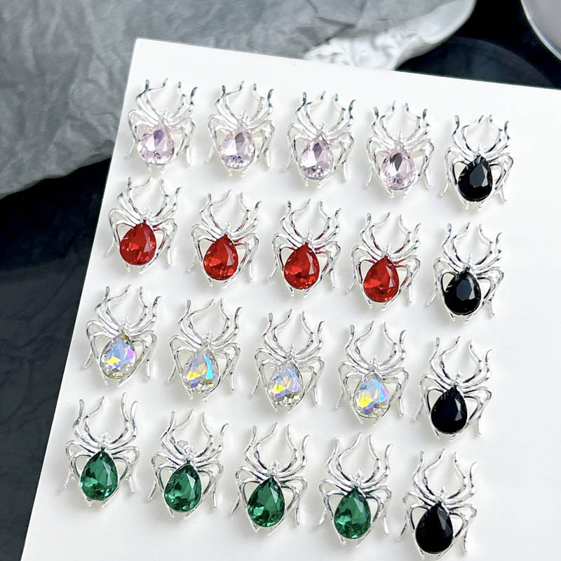 Cross-border Hot-selling Alloy Spider Nail Art Jewelry Light Luxury Internet Celebrity Long Armor French European and American Jewelry Material Bag