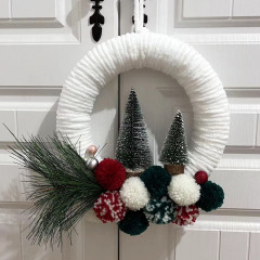 クロスボーダーのクリスマスの花輪のぬいぐるみの毛玉のミニクリスマスツリーの前のドアのペンダントの表札の花輪のアマゾンの商品の供給源