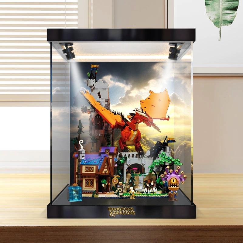 Коробка для хранения элементов, подходит для серии LEGO IDEAS 21348 Dungeons and Dragons: История красного дракона, крышка для хранения конструкторов