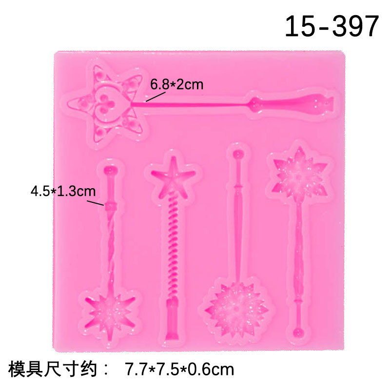 Hada varita mágica Navidad copo de nieve vestido hasta silicona molde Flip azúcar chocolate hornear pastel Decoración Accesorios molde