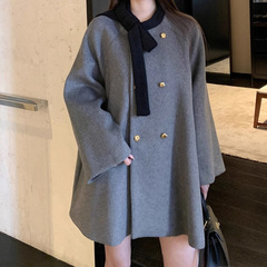 2025名媛气质秋冬新款感气质毛呢外套法式复古中长款呢子大衣女