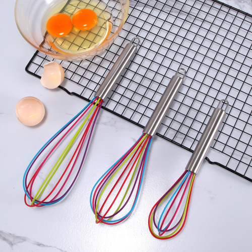 Baking Tools Silicone Egg Beater Handheld Cream Egg Blender Colorful 8-inch 10-inch 12-inch set