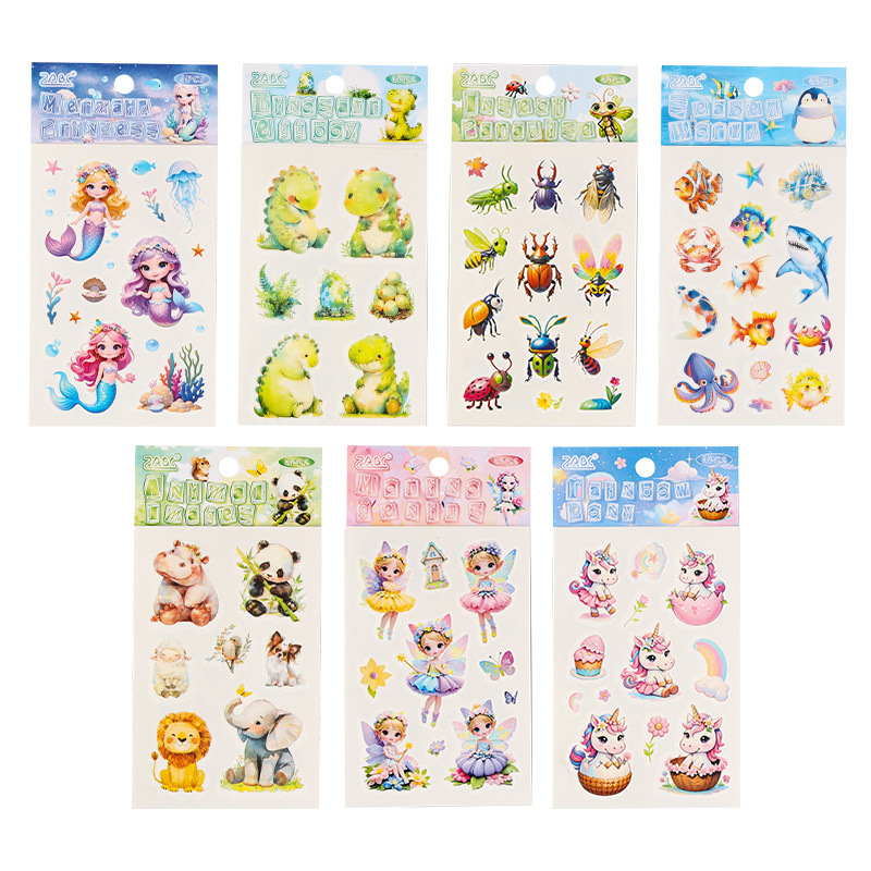 Yuezhen 水転写ステッカーアームタトゥーステッカートランスボーダー子供の顔ステッカー色漫画フェイシャルタトゥーステッカー