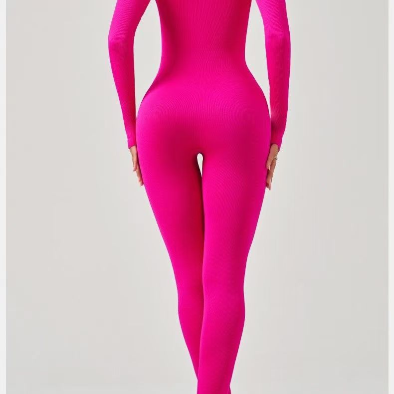 Europa y los Estados Unidos sin costuras nuevas mangas largas secado rápido deportivo yoga en un cuerpo apretado acondicionamiento físico combinación yoga junkie para mujeres image 2