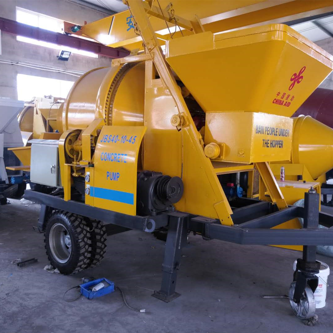 搅拌机带地泵 搅拌泵一体机 一罐搅拌0.45m3 混泥土搅拌机带地泵