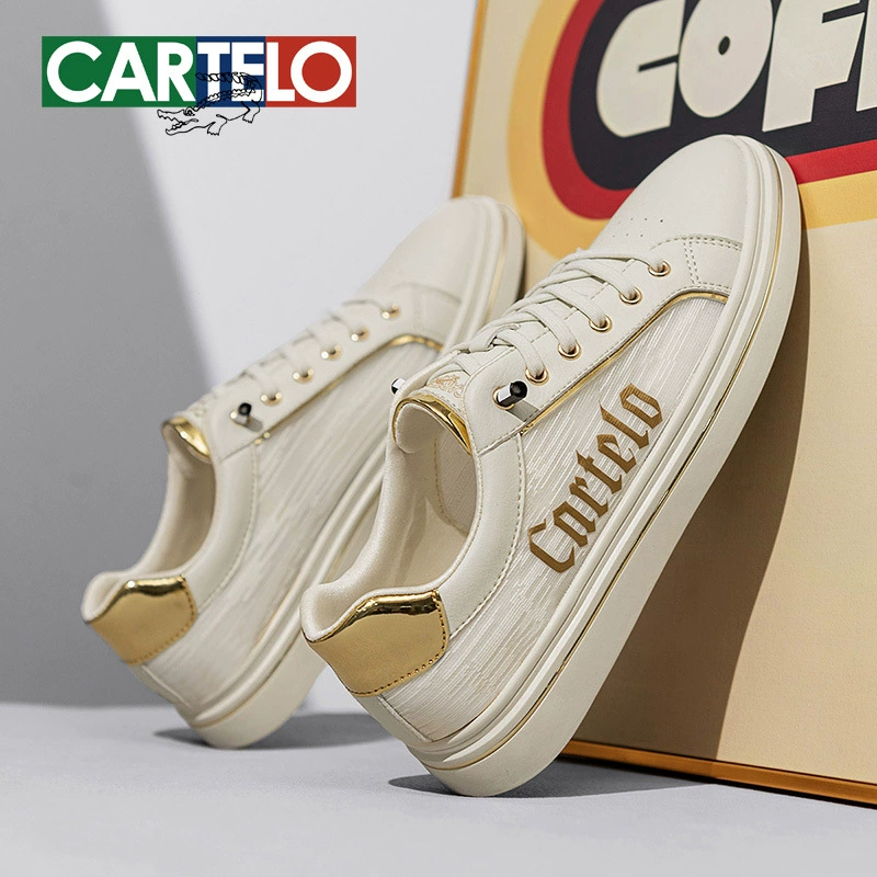 CARTELO/卡帝乐鳄鱼 Summer universal white sneakers for leisure, white shoes